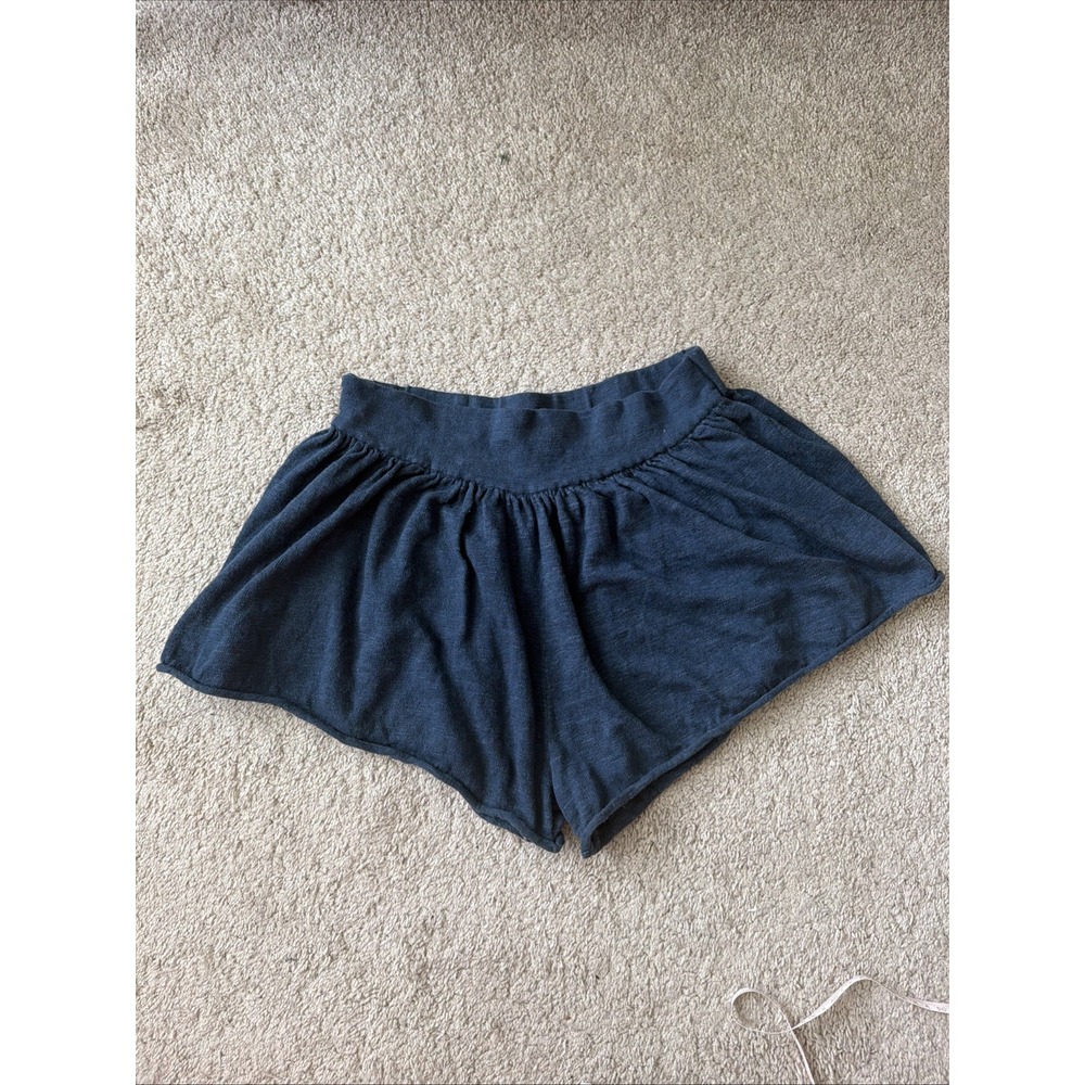 Free-est FREE PEOPLE Cotton Linen Shorts Women L Navy Lounge Beach Casual Summer